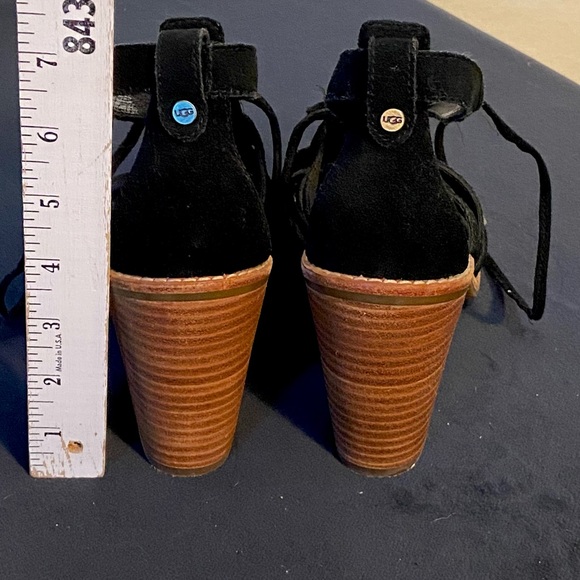UGG Black Suede Strappy Heels - Picture 2 of 5